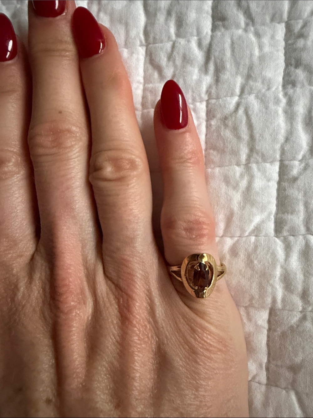 Gold Oval Citrine Ring - Women Jewelry